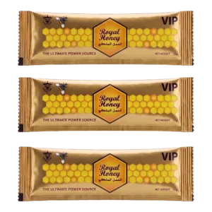 The Original Royal Honey Gold, 3 Sachets × 20 g (0.71 oz.) - 3 Sachets Stacked